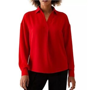 Rafaella Red blouse NWOT -Large
